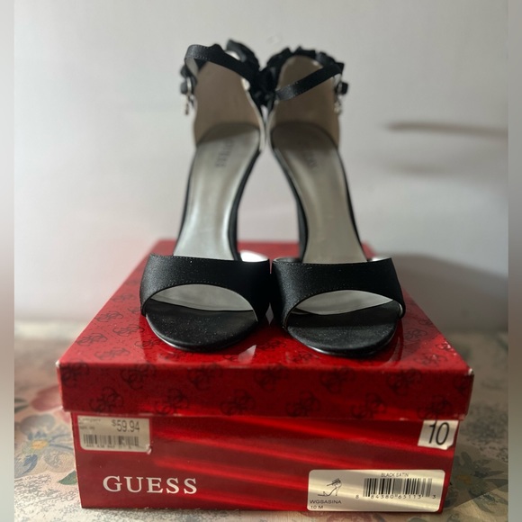 Guess Shoes - Guess Black Satin Sasina Size 10